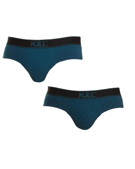 Kisses&Love Blue Pack-2 Slips Funny Breathable Fabric Kl2006 for men