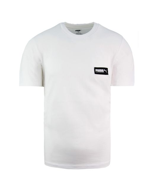 PUMA White Relaxed Fit Logo Tee Short Sleeve Crew Neck T-Shirt 582687 02 Cotton for men
