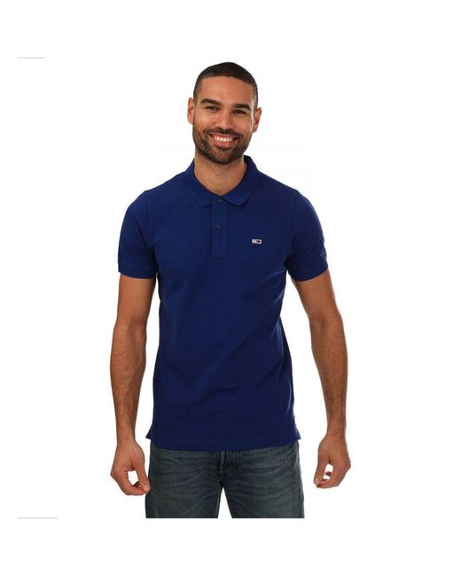 Tommy Hilfiger Blue Slim Fit Placket Polo Shirt for men