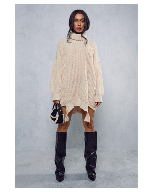 MissPap Multicolor Rib Knit Oversized Jumper Dress