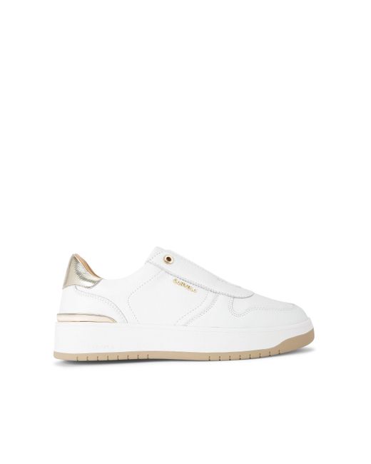 Carvela Kurt Geiger White Leather Charm Laceless Sneakers