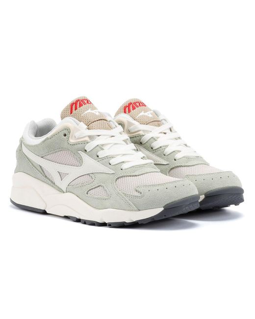 Mizuno White Sky Medal S Sage Trainers Suede