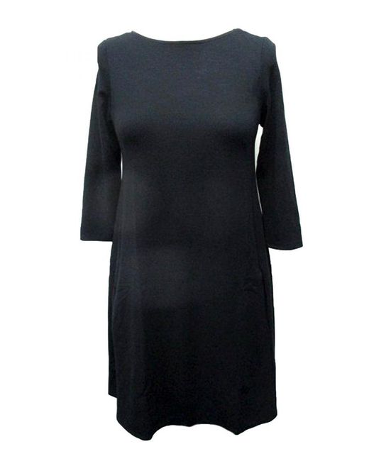 Roman Black A-Line Pocket Detail Swing Dress
