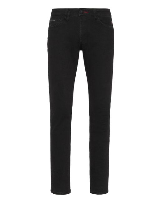 Philipp Plein Jeans Recht Model Lion in het Black voor heren