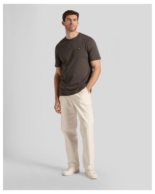 Lyle & Scott Brown Chunky Slub T-Shirt for men