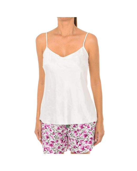 Dim White Lovable L07Wv Thin Strap Satin T-Shirt