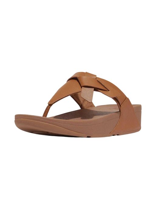 Fitflop Fit Flop Lulu Geknoopte Leren Sandalen in het Brown
