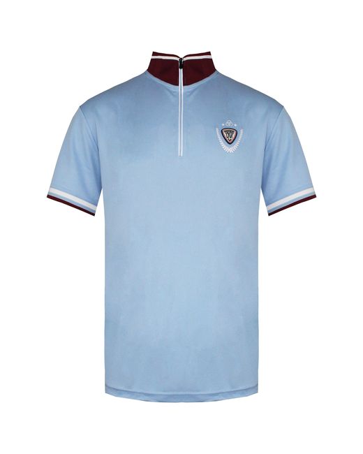 Rossignol Blue Short Sleeve 3/4 Zip Up Light Virage Polo Shirt Rldmy10 794 Cotton for men