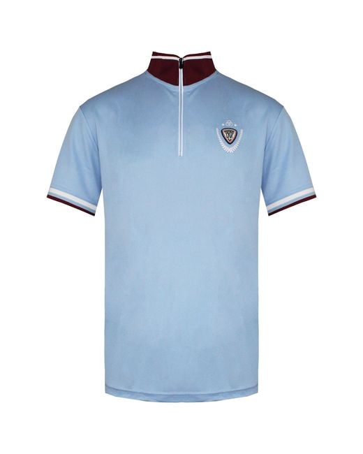 Rossignol Blue Short Sleeve 3/4 Zip Up Light Virage Polo Shirt Rldmy10 794 Cotton for men