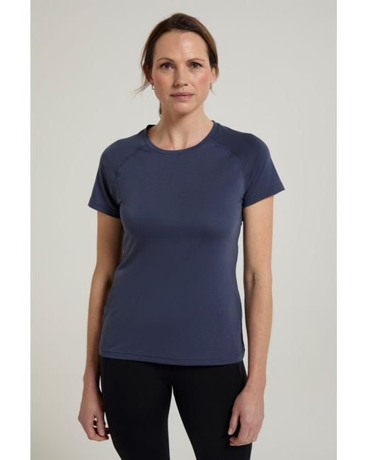 Mountain Warehouse Blue Isocool Technical T-Shirt Breathable Sports Gym Tee