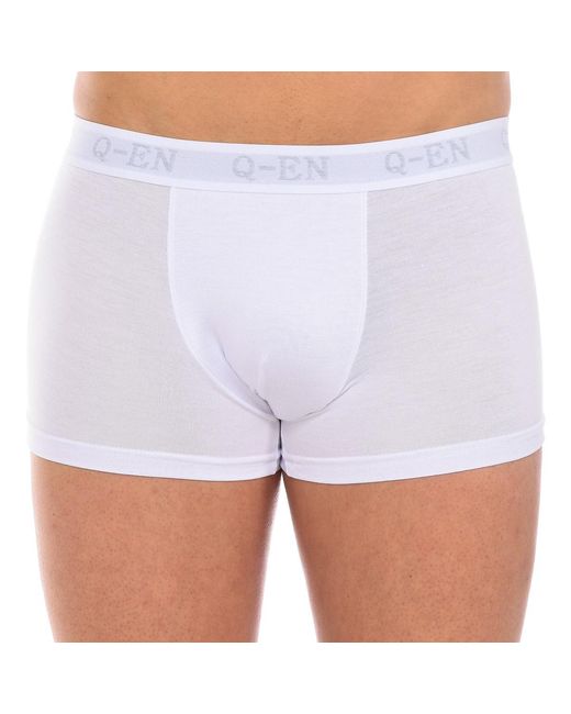 Q En White Bamboo Elastic Breathable Boxer Shorts Q500 for men