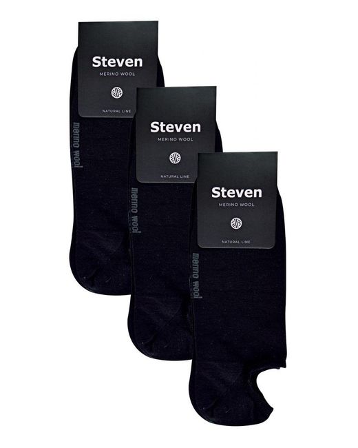 Steve Madden Black 3 Pairs Multipack Merino Wool Invisible Socks for men