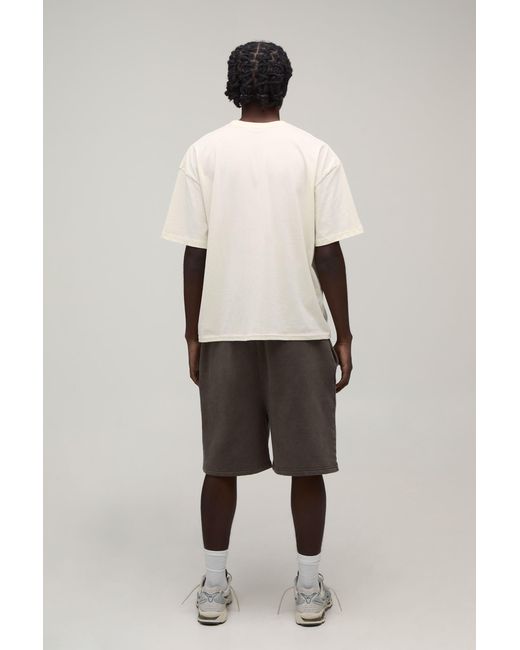 BoohooMAN Natural Oversized Boxy Portofino Print T-Shirt Cotton for men