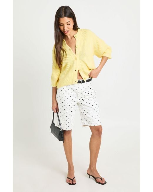Boohoo White Knitted Oversized Button Through T-Shirt