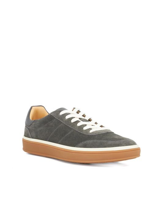 Dune Gray Tony Wf Wide Fit Suede Lace-Up Trainers for men