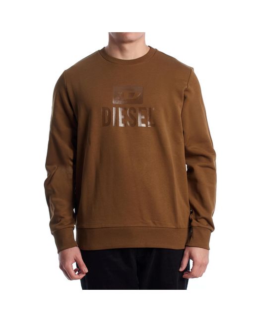 DIESEL Brown Cotton Crew Neck Sweatshirt A09755_Riajh for men