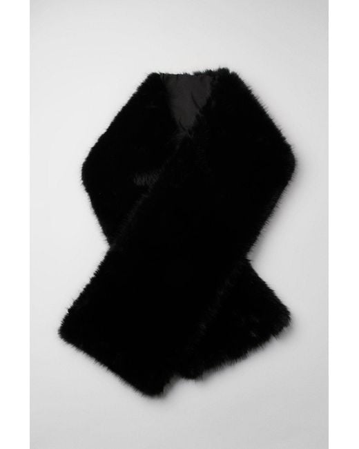 Karen Millen Black Faux Fur Scarf
