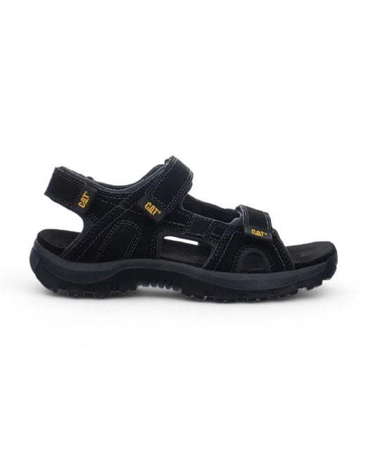 Caterpillar Black Leather Giles Trekking Sandals for men