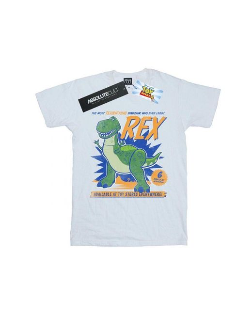 Disney Blue Toy Story 4 Rex Terrifying Dinosaur T-Shirt () Cotton for men