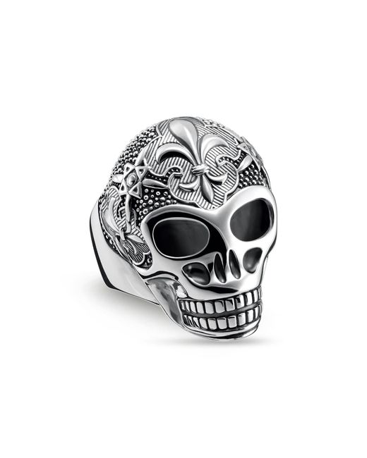 Thomas Sabo Metallic Lily Skull Ring