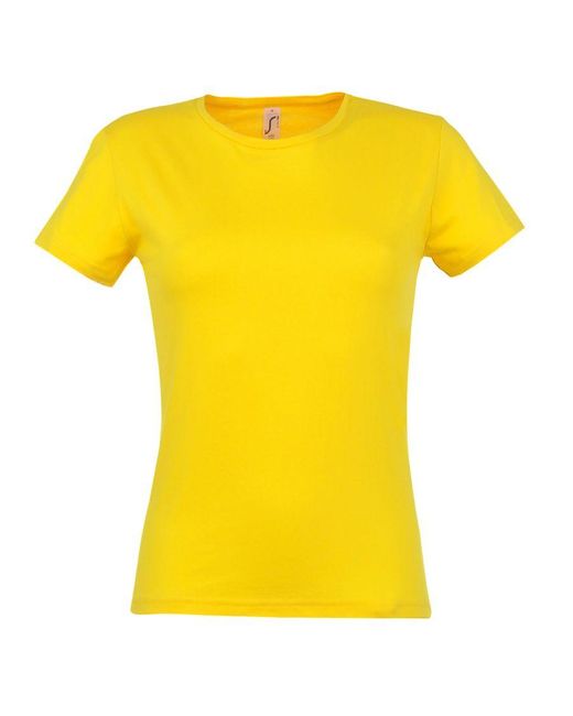 Sol's Miss Korte Mouwen T-shirt (goud) in het Yellow