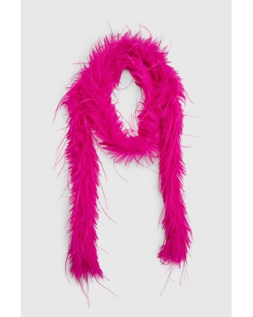 Boohoo Pink Faux Feather Boa