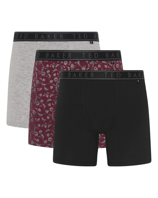 Ted Baker 3Er-Pack Herren Weiche Atmungsaktive Baumwoll-B Boxer Shorts in Black für Herren