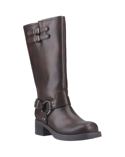 Rocket Dog Nash Faux Leather Heeled Knee High Boots in Brown Lyst UK