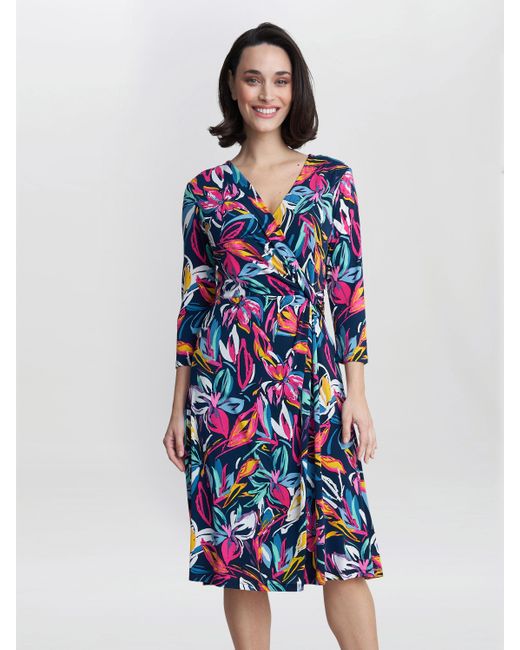 Gina Bacconi Blue Carmel Jersey Wrap Dress