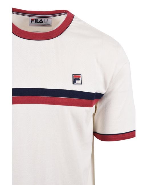 Fila White Rosario T-Shirt Gardenia/Garnet for men