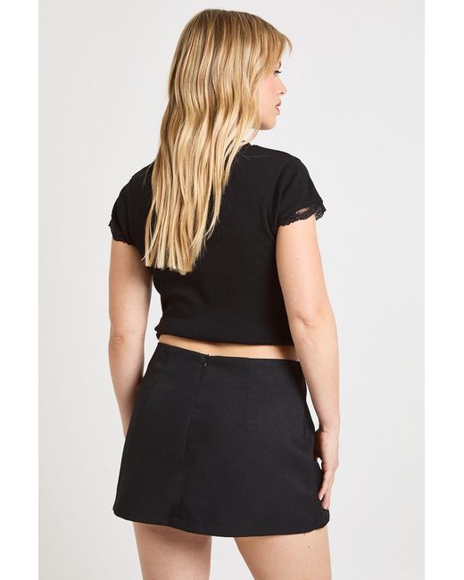 Boohoo Black Petite Trim Skort