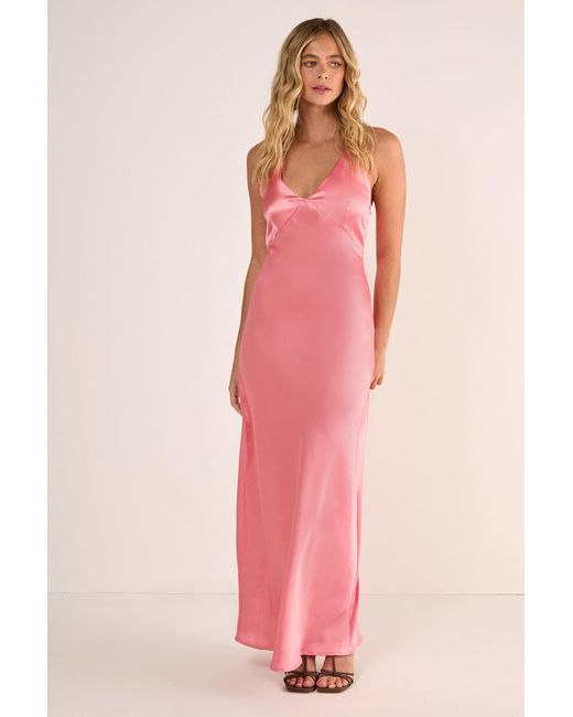 strapless open back dress Alembika Papillon Maxi Dress, Black/Pink Floral Floral / M (US 12-14)