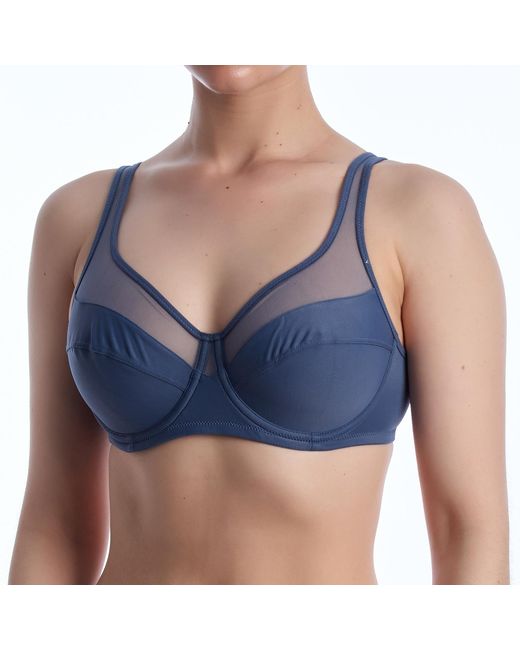Dim Blue Generous Non-Padded Underwire Bra D3983