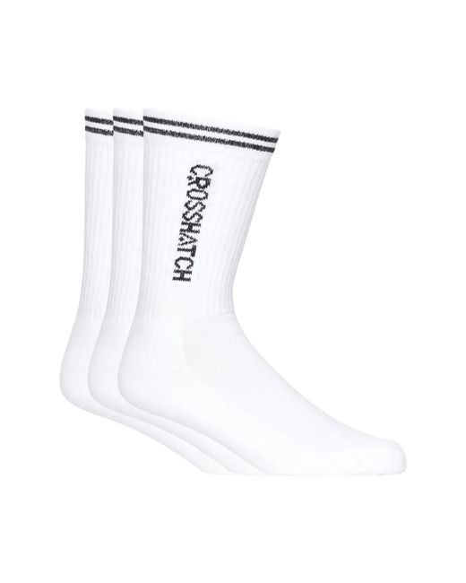 Crosshatch White Peppy Sports Socks (Pack Of 3) for men