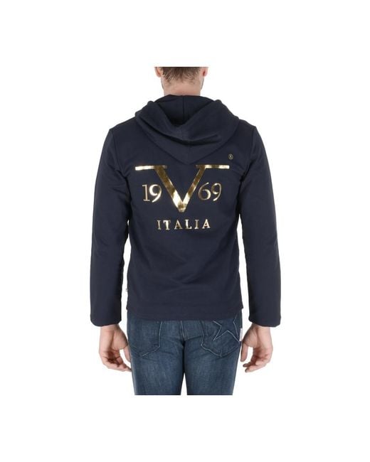 Versace 19.69 Abbigliamento Sportivo Blue 19V69 Hoodie Thomas Cotton for men