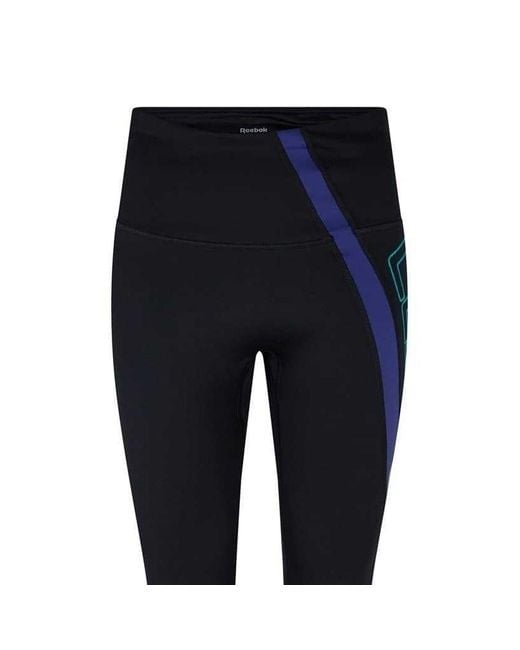 Reebok Blue Ladies Les Mills Vector Leggings Marl)