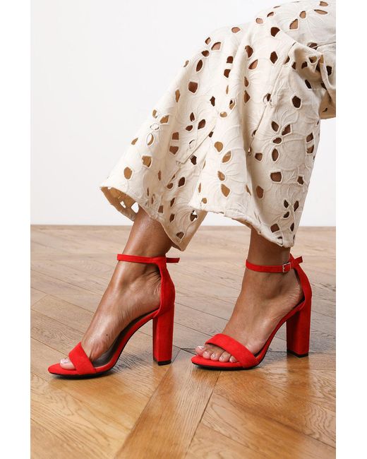 Where's That From Red Wheres 'Alexandria' Barely There Closed Back Block Heel Sandal