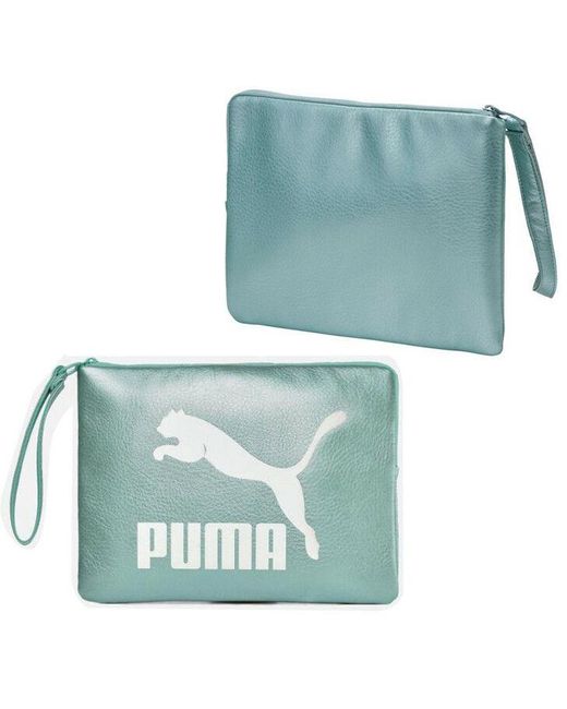 PUMA Blue Prime Metallic Aqua Clutch Bag