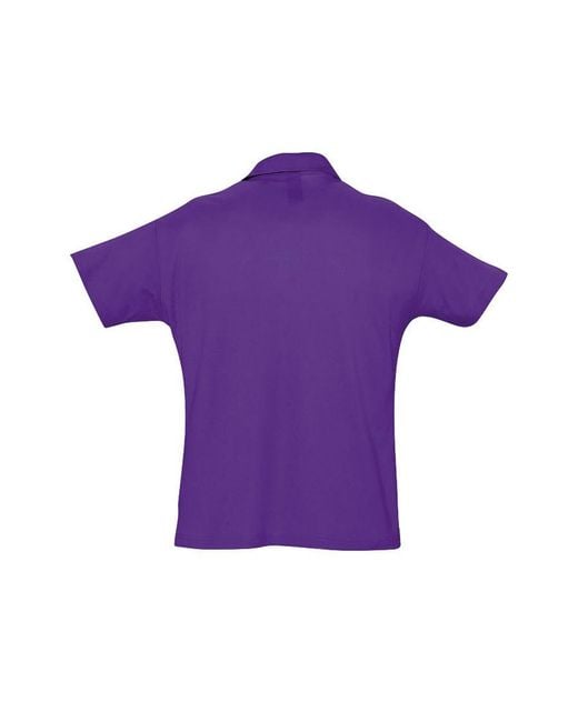 Sol's Purple Summer Ii Pique Short Sleeve Polo Shirt (Dark) Cotton for men