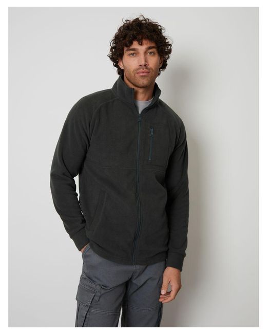 Threadbare Black 'Orson' Zip Up Microfleece Jacket for men