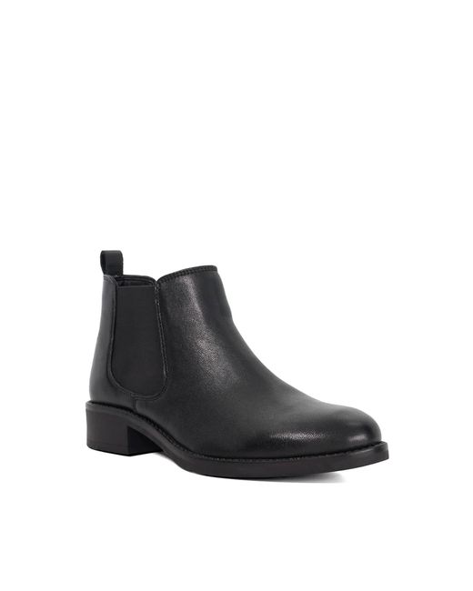 Dune Black Polished Low-Cut Leather Chelsea Boots