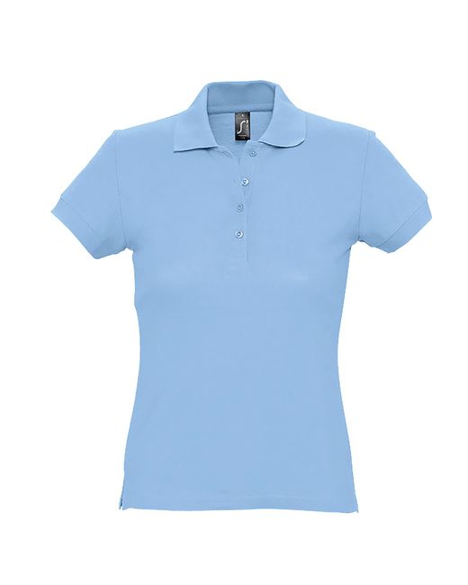 Sol's Blue Ladies Passion Pique Short Sleeve Polo Shirt (Sky) Cotton
