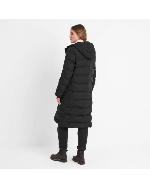 TOG24 Black Quilted Long Parka Jacket