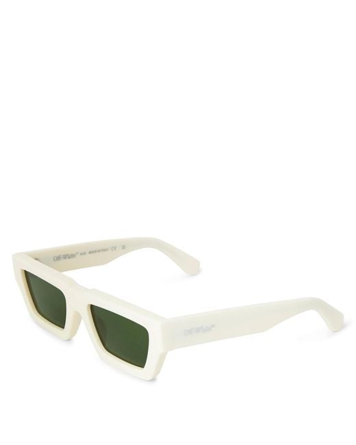 Off-White c/o Virgil Abloh Green Accessories Off Manchester 53 Rectangle Full Rim Sunglasses for men