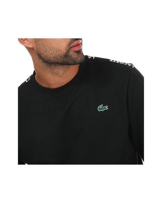 Lacoste Sweatshirt Met Logotape Voor , Zwart in het Black voor heren