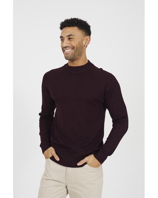 Brave Soul Long Sleeve Ribbed Raglan Jumper in Blue for Men Lyst UK