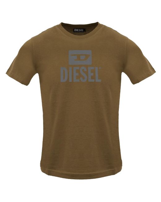 DIESEL Green Monotone Logo Coffee Liqueur T-Shirt for men