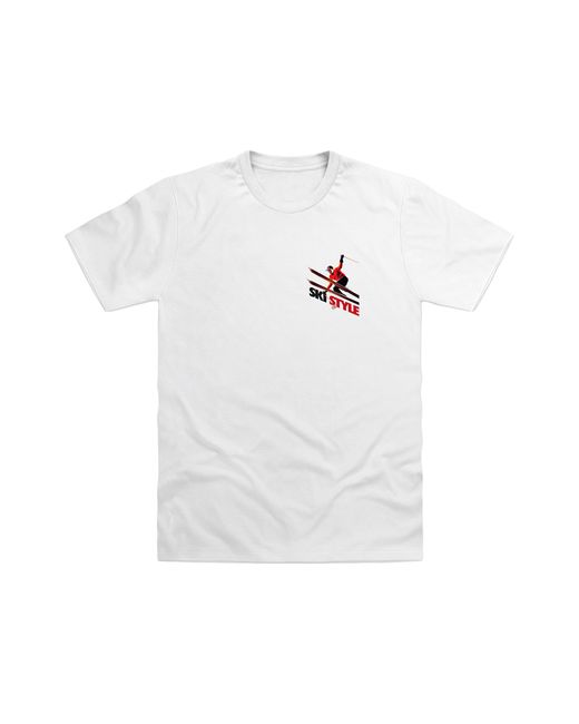 Park Fields White Pierce Archive Ski Style Graphic T-Shirt Cotton