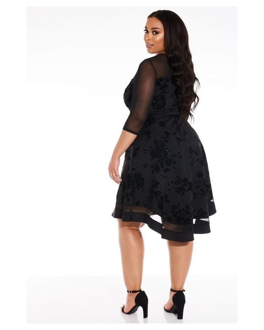 Black glitter on sale dip hem dress