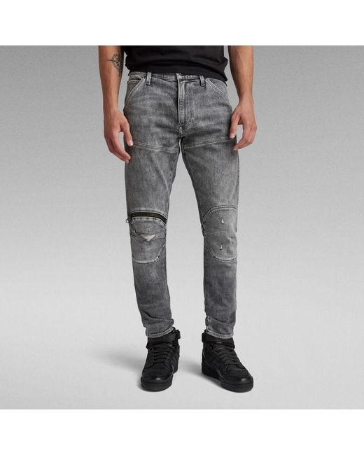 G-Star RAW G-Star Raw 5620 3D Zip Knee Skinny Jeans in Grey for 